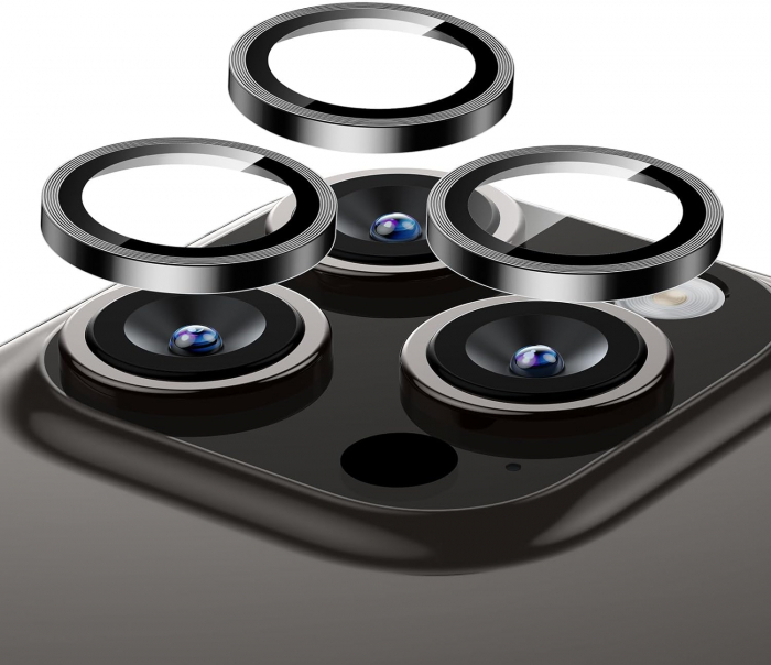 Folie de camera pentru iPhone 15 Pro - Negru [2]