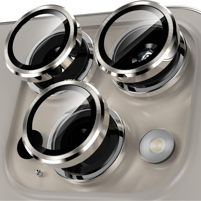 Folie de camera pentru iPhone 15 Pro - Gri, Natural Titanium [2]
