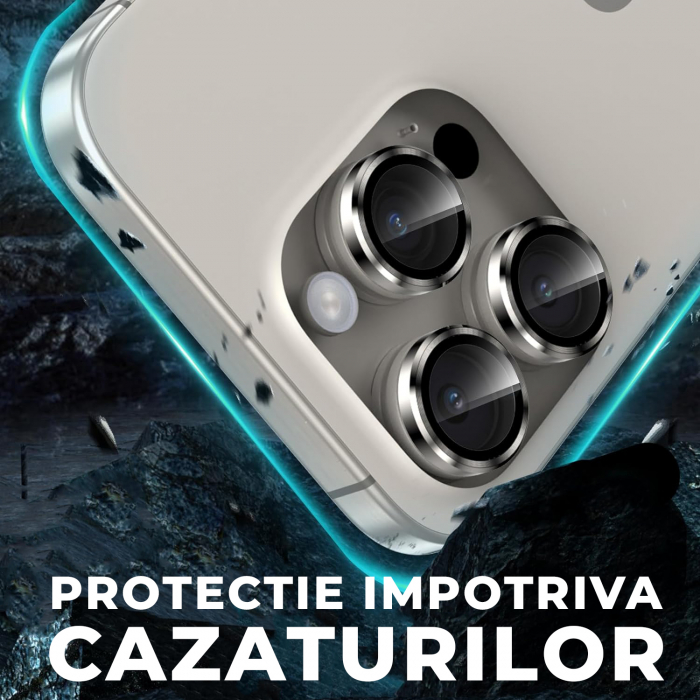 Folie de camera pentru iPhone 15 Pro Max - Gri, Natural Titanium [5]