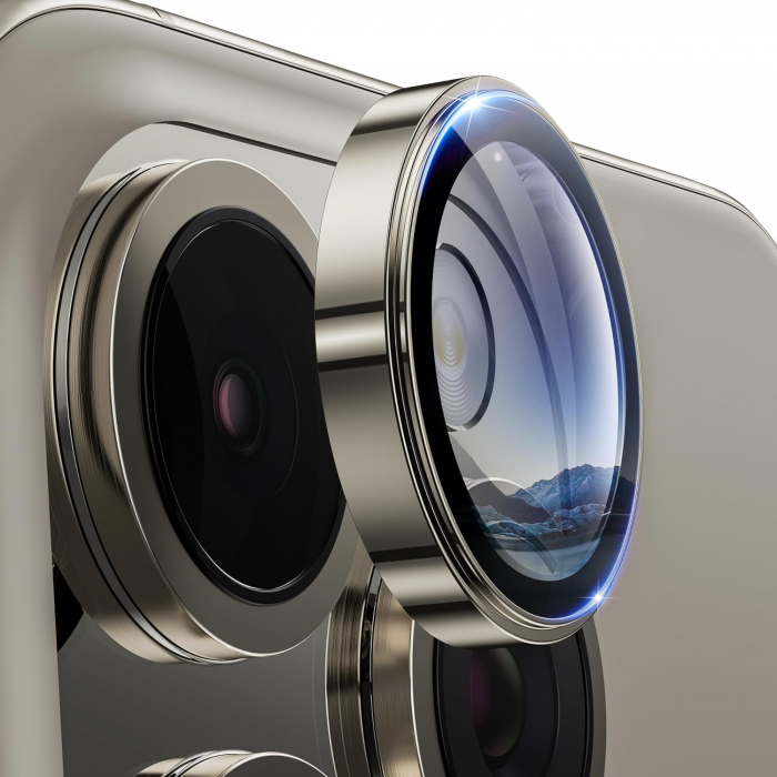 Folie de camera pentru iPhone 15 Pro Max - Gri, Natural Titanium [3]