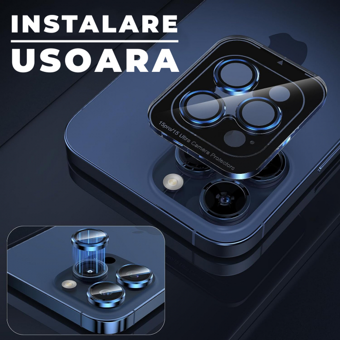 Folie de camera pentru iPhone 15 Pro Max - Albastru [3]