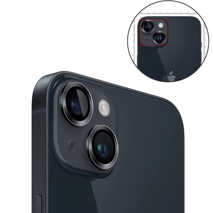 Folie de camera pentru iPhone 15 - Negru [2]