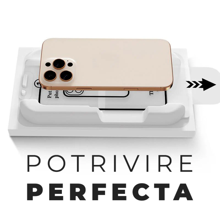 Folie Sticla pentru iPhone 17 cu aplicator Daden MagicBox, Full Cover, Protectie Profesionala, Ultra Rezistenta, Calitate Premium, Margini negre - Copie [2]