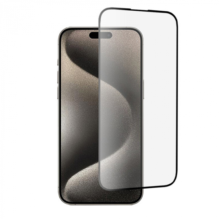 Folie de sticla Olliestep pentru iPhone 15 din sticla securizata, Protectie oleofobica, Full Glue [7]