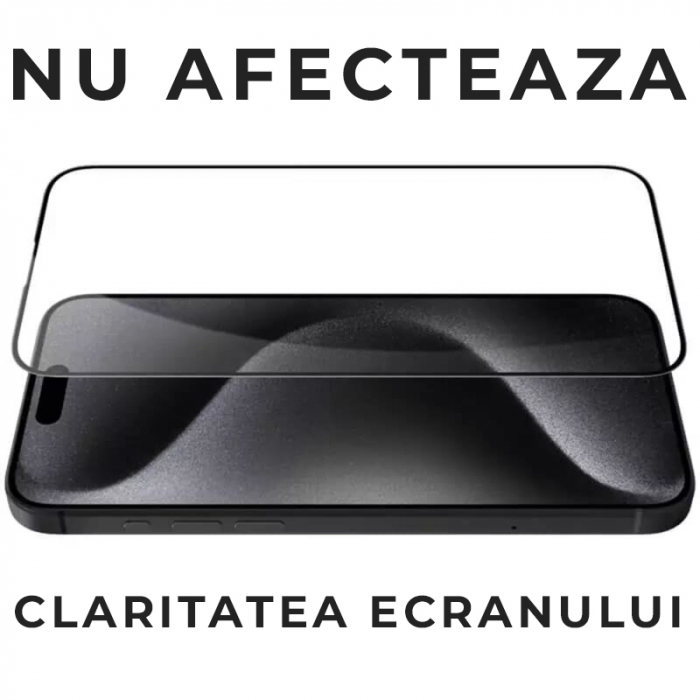 Folie de sticla Olliestep pentru iPhone 15 din sticla securizata, Protectie oleofobica, Full Glue [6]