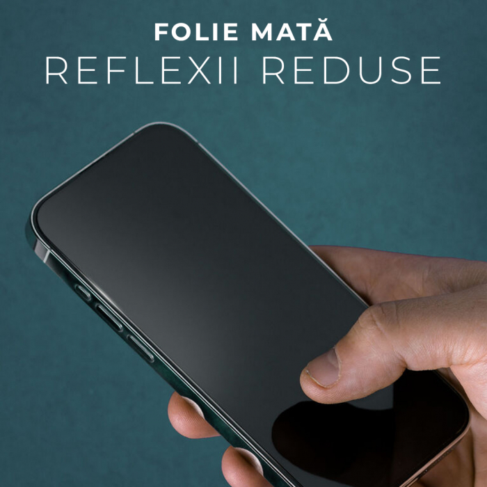 Folie de sticla matte X-One pentru iPhone 16 Pro Max din sticla securizata, Protectie oleofobica, Full Glue, 2.5D [2]