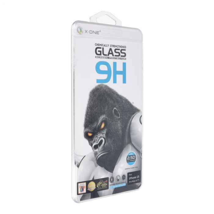 Folie de sticla X-One pentru iPhone 16 Pro din sticla securizata, Protectie oleofobica, Full Glue, 2.5D [2]