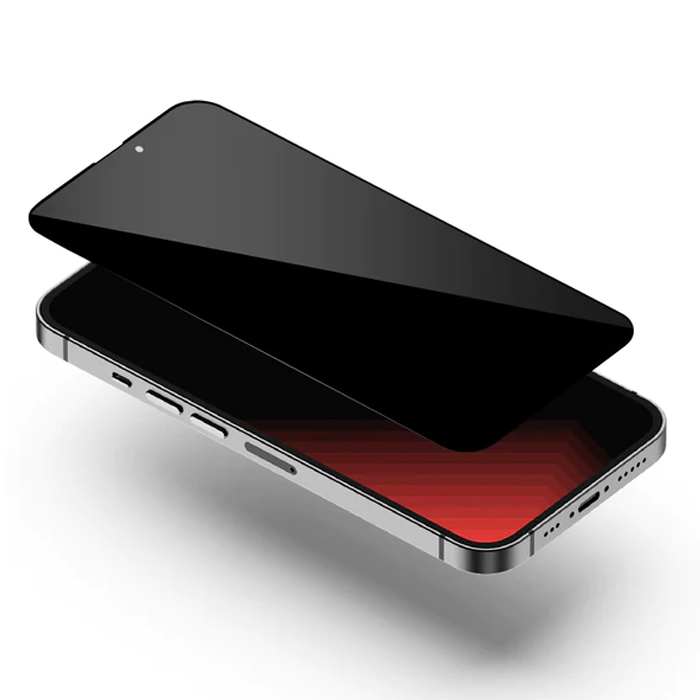 Folie de sticla Olliestep Privacy pentru iPhone 15 Pro Max din sticla securizata, Protectie oleofobica, Full Glue [4]