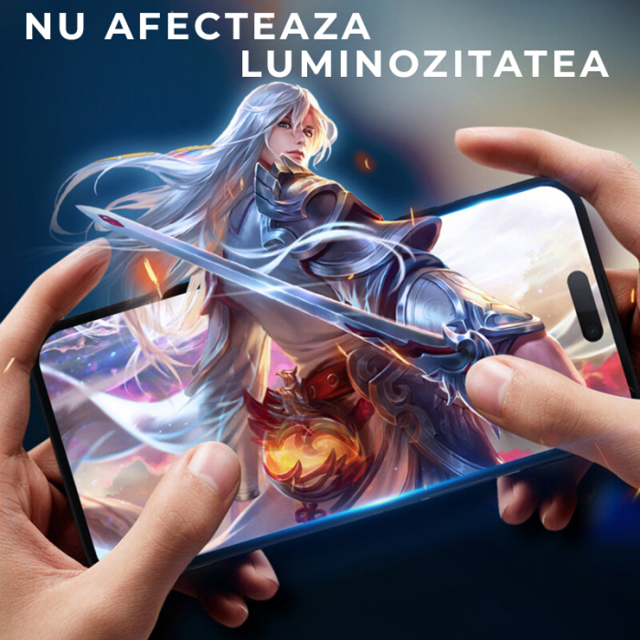Folie de sticla Olliestep Privacy pentru iPhone 15 Pro din sticla securizata, Protectie oleofobica, Full Glue [8]