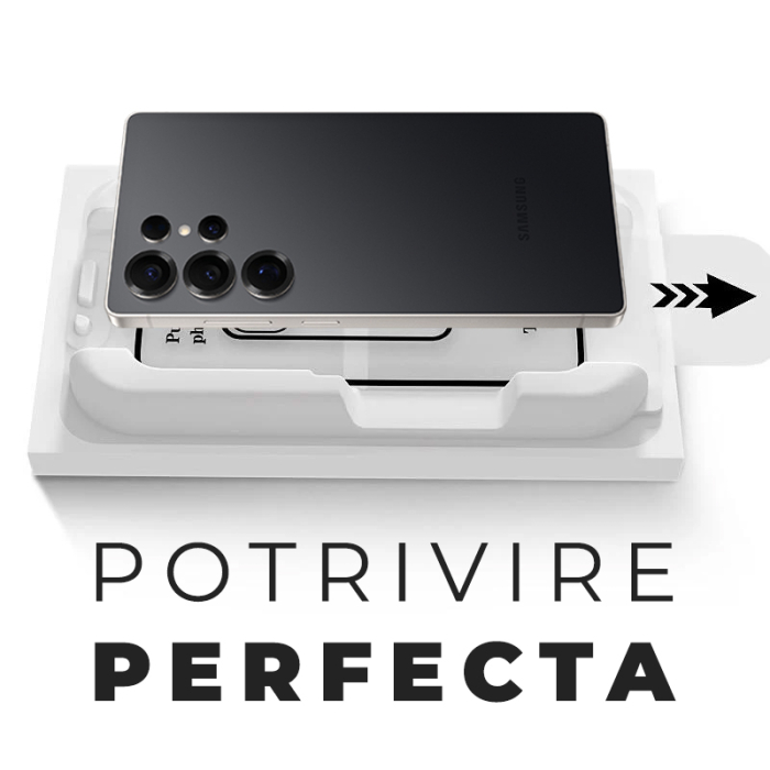 Folie Sticla pentru Samsung S25 Ultra cu aplicator Daden MagicBox, Full Cover, Protectie Profesionala, Ultra Rezistenta, Calitate Premium, Margini negre [5]