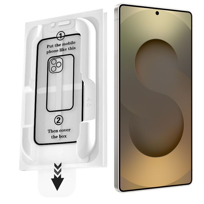 Folie Sticla pentru Samsung S25 Ultra cu aplicator Daden MagicBox, Full Cover, Protectie Profesionala, Ultra Rezistenta, Calitate Premium, Margini negre [2]