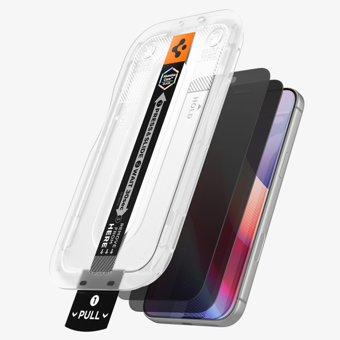 Folie sticla privacy iPhone 18 Pro Max cu aplicator, Spigen - Glas.tR EZ-FIT Pro HD - 2 Pack [6]
