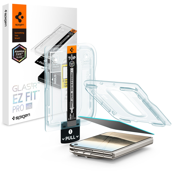 Folie sticla privacy iPhone Duo cu aplicator, Spigen Glas.tR EZ-FIT Pro HD, Duritate 10H+ [3]