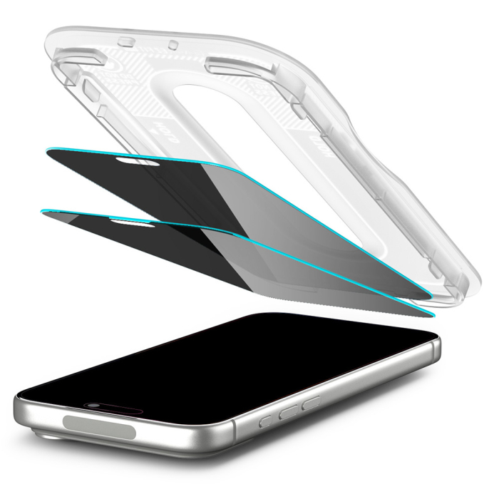 Folie sticla privacy iPhone 18 Pro Max cu aplicator, Spigen - Glas.tR EZ-FIT Pro HD - 2 Pack [2]