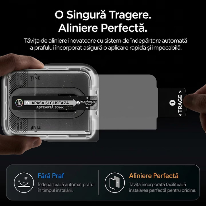 Folie sticla privacy iPhone 18 Pro Max cu applicator, Spigen - Glas.tR EZ-FIT Pro HD [3]