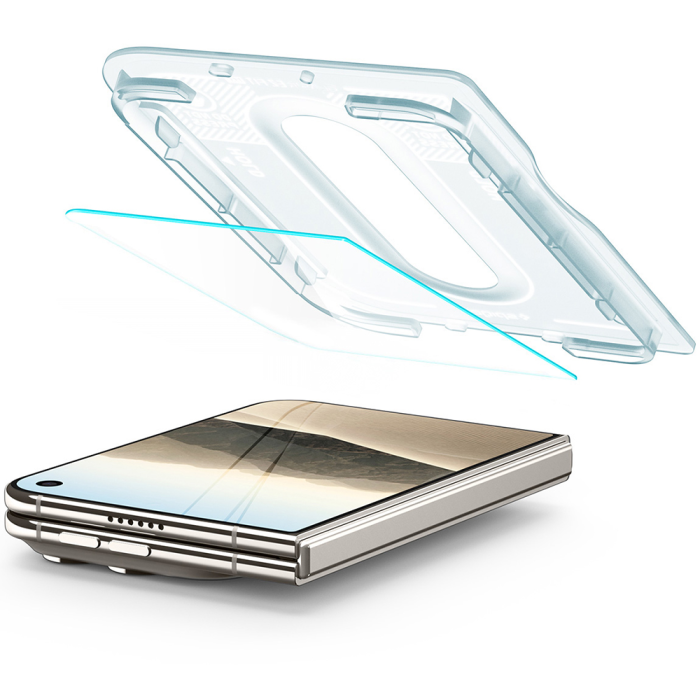 Folie sticla iPhone Duo, Spigen GLAS.tR EZ Fit Pro, Set 2 Bucati, Aplicator Inclus, Duritate 10H+, Anti Amprente, Transparenta [3]