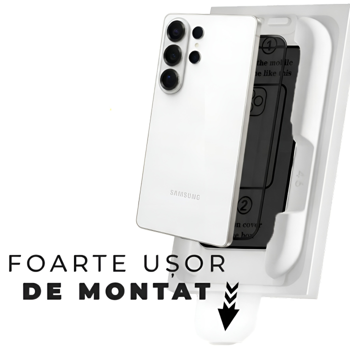 Folie Sticla Privacy pentru Samsung S26 Ultra cu aplicator Daden MagicBox, Full Cover, Protectie Profesionala, Ultra Rezistenta, Calitate Premium, Margini negre [2]