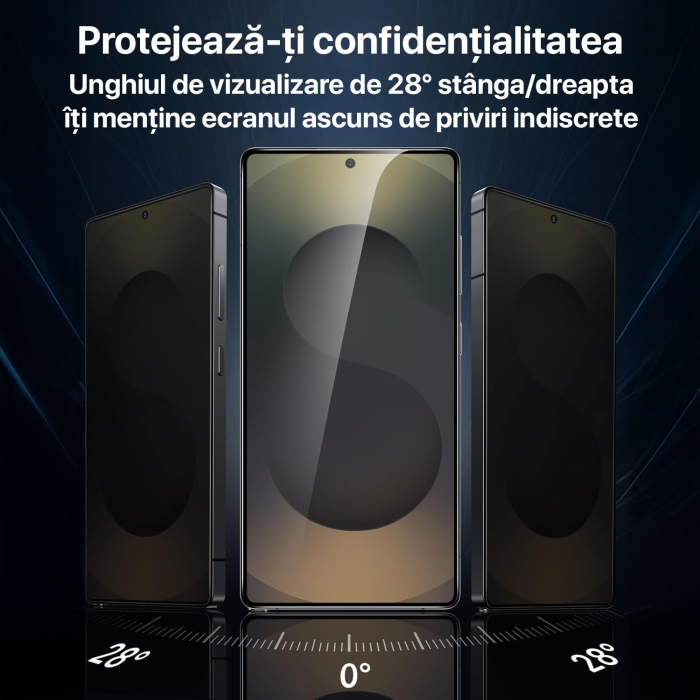 Folie Sticla Privacy pentru Samsung S26 Ultra cu aplicator Daden MagicBox, Full Cover, Protectie Profesionala, Ultra Rezistenta, Calitate Premium, Margini negre [12]