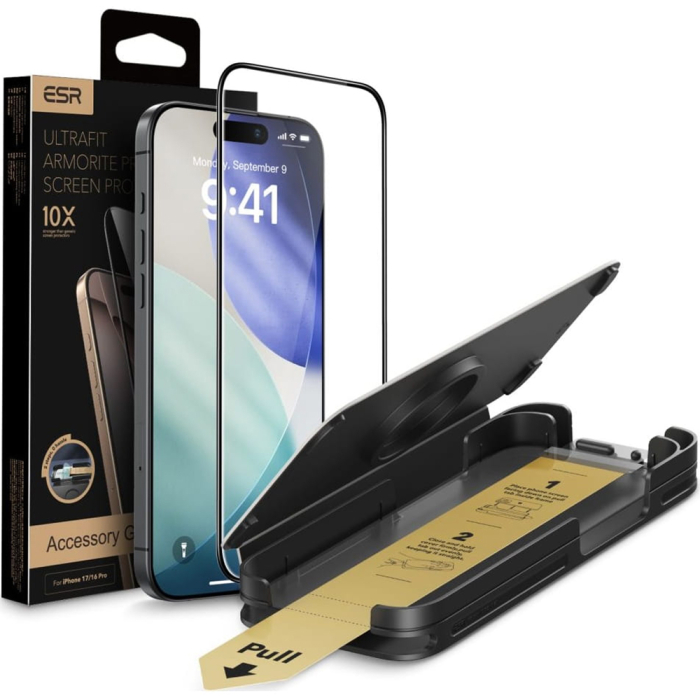 Folie sticla iPhone 18 Pro/ 17 Pro, ESR UltraFit Armorite Pro, Corning Gorilla Glass, Transparenta [8]