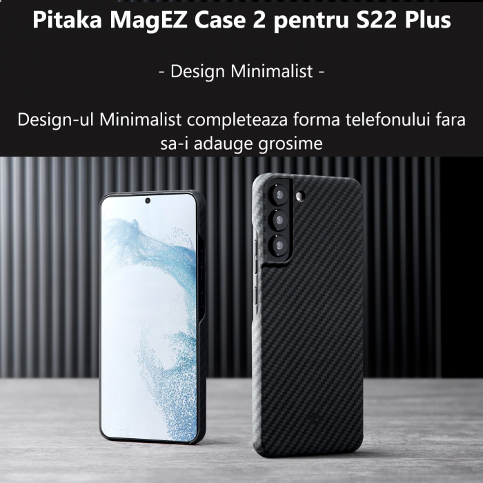 Husa MagEZ 2 Pitaka, Aramida Galaxy S22 Plus Negru/Gri MagSafe [2]