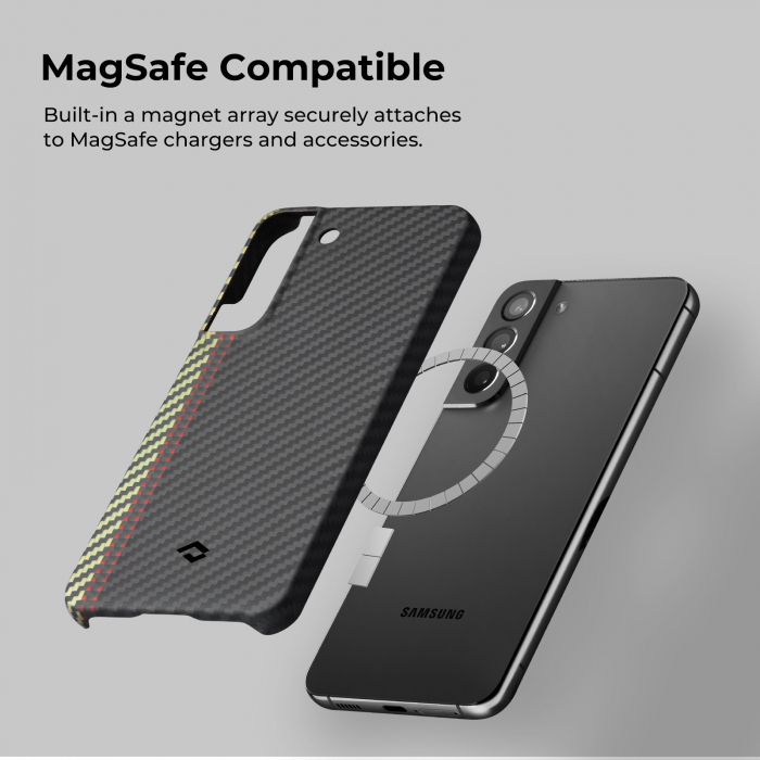 Husa MagEZ 2 Pitaka, Aramida Galaxy S22 Plus Overture MagSafe [5]