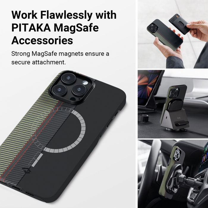 Husa MagEZ 3 Pitaka 600D , Aramida iPhone 14 Pro Max Overture MagSafe [10]