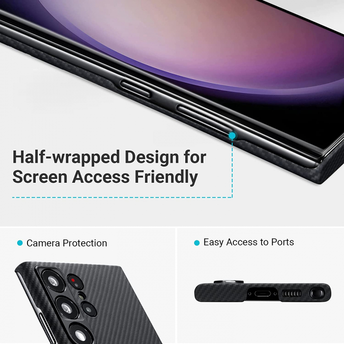 Husa MagEZ 3 Pitaka 600D, Aramida Galaxy S23 Ultra Negru/Gri MagSafe [5]