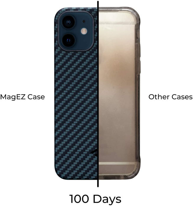 Husa Pitaka iPhone 12 MagEZ, Aramida, Albastru/Negru [5]