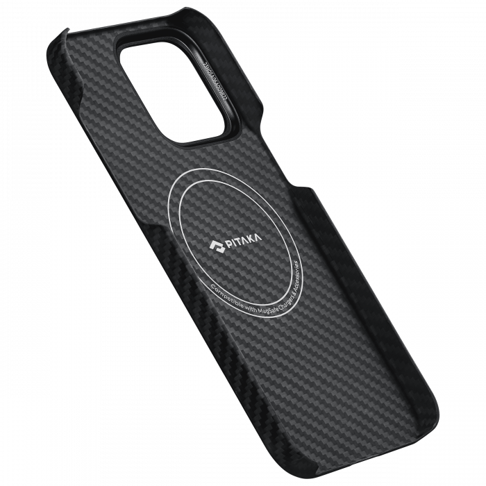 Husa MagEZ 4 Pitaka, Aramida 1500D iPhone 15 Pro Max Negru/Gri MagSafe [3]