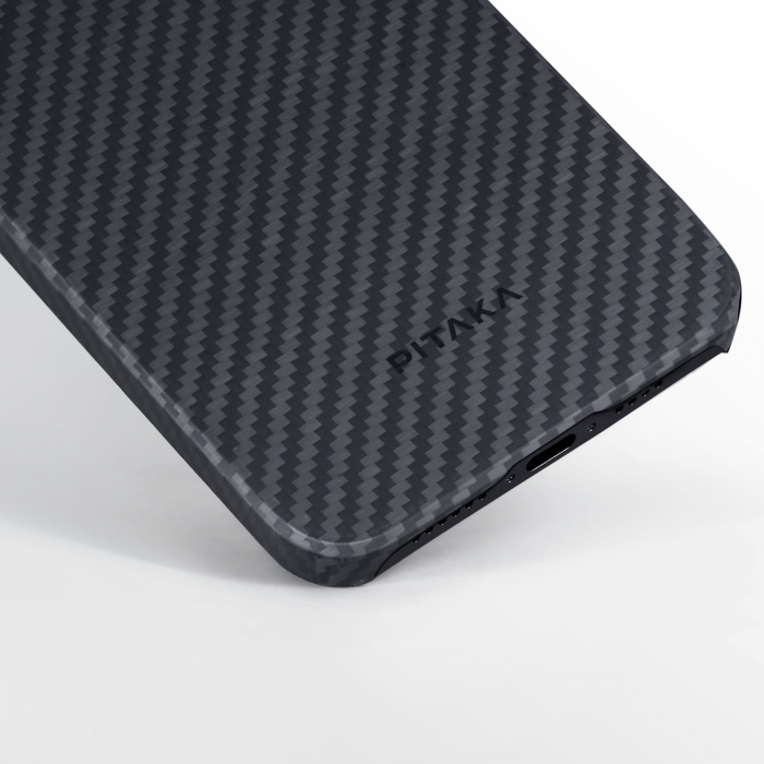 Husa MagEZ 4 Pitaka, Aramida iPhone 15 1500D Negru/Gri MagSafe [8]