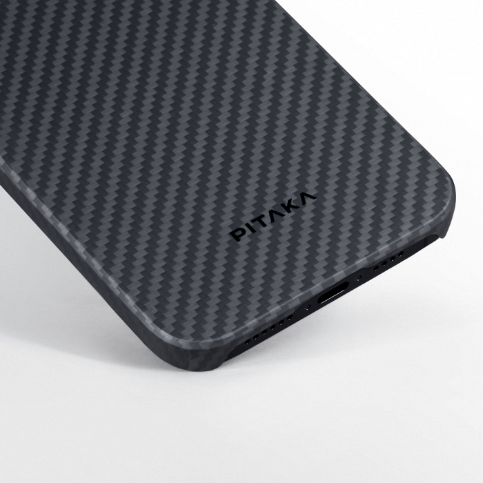 Husa MagEZ 4 Pitaka, Aramida iPhone 15 1500D Negru/Gri MagSafe [12]