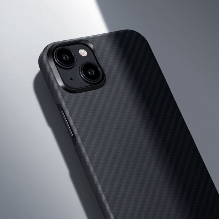 Husa MagEZ 4 Pitaka, Aramida iPhone 15 1500D Negru/Gri MagSafe [14]