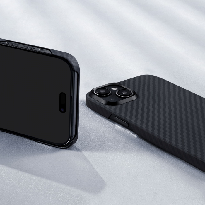 Husa MagEZ 4 Pitaka, Aramida iPhone 15 Plus 1500D Negru/Gri MagSafe [13]