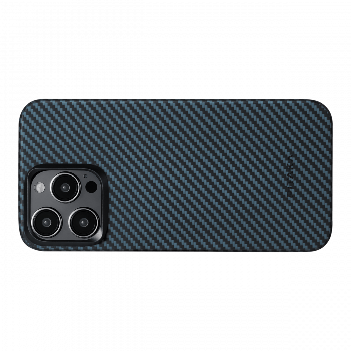 Husa MagEZ 4 Pitaka, Aramida iPhone 15 Pro 1500D Negru/Albastru MagSafe [13]