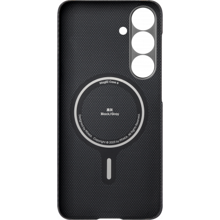 Husa MagEZ 5 Pitaka 600D, Aramida Samsung S25 Negru/Gri, MagSafe [3]
