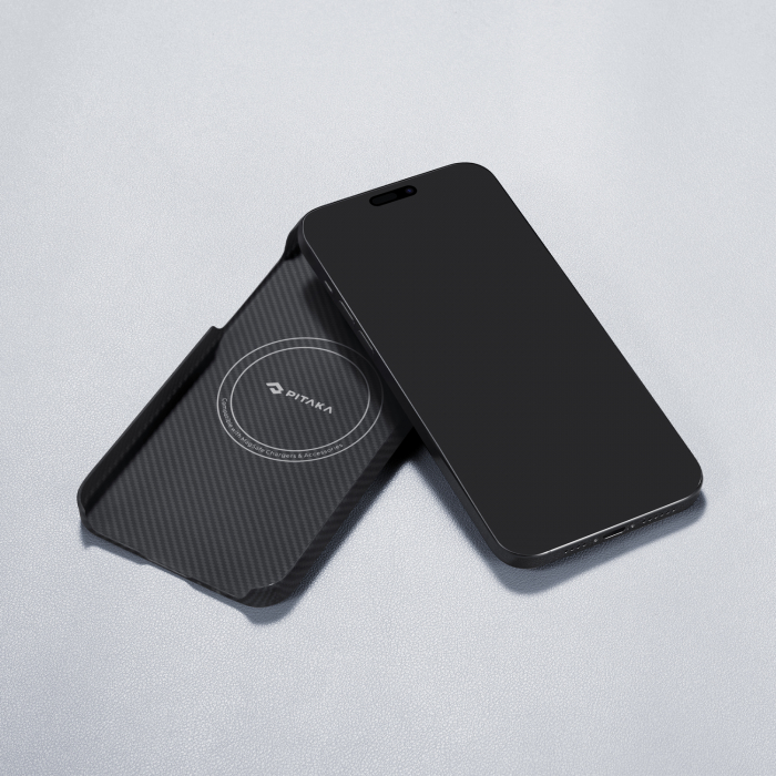 Husa MagEZ 4 Pitaka, Aramida 600D iPhone 15 Pro Negru/Gri MagSafe [19]