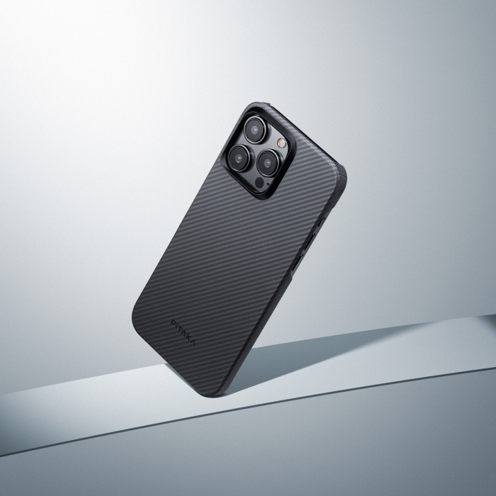 Husa MagEZ 4 Pitaka, Aramida 600D iPhone 15 Pro Negru/Gri MagSafe [6]