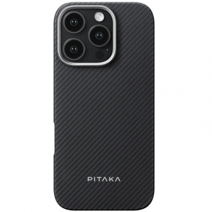 Husa MagEZ 4 Pitaka, Aramida 600D iPhone 15 Pro Max Negru/Gri MagSafe [1]