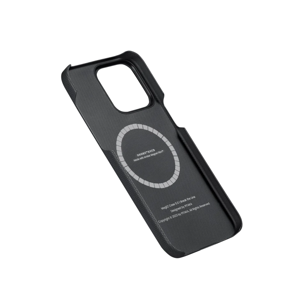 Husa MagEZ 5 Pitaka Break The Line, Aramida 600D iPhone 15 Pro, Negru/Galben [6]