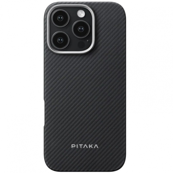 Husa MagEZ 4 Pitaka, Aramida 600D iPhone 15 Pro Negru/Gri MagSafe [1]