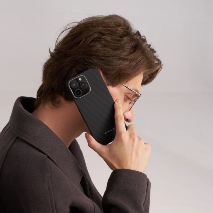 [Outlet] Husa MagEZ 5 Pitaka, Aramida 600D iPhone 16 Pro, Negru/Gri, MagSafe, Ultra Slim [9]