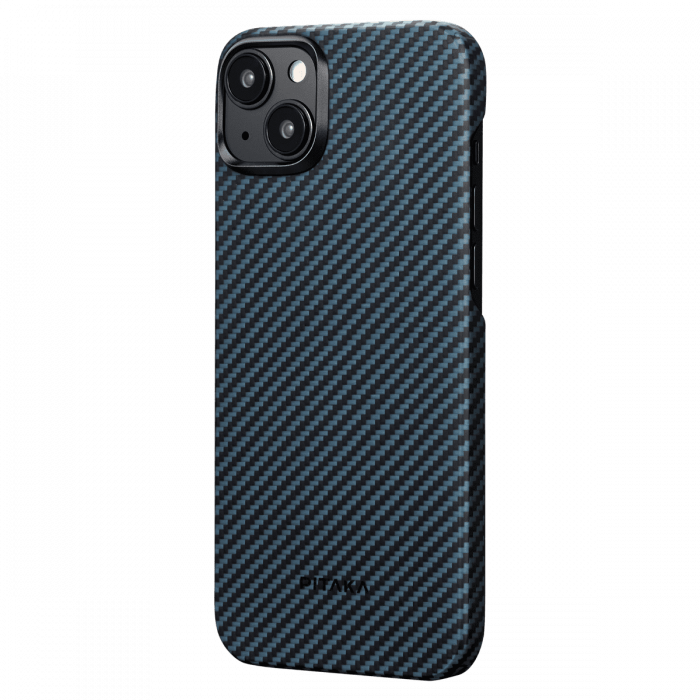 Husa MagEZ 4 Pitaka, Aramida iPhone 15 Plus 1500D Negru/Albastru MagSafe [2]