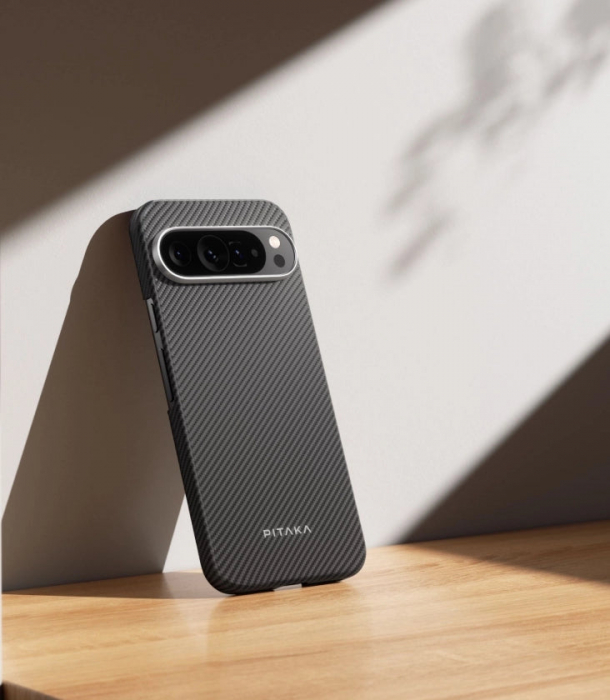 Husa MagEZ 5 Pitaka, Aramida 600D Google 9 Pro XL, Negru/Gri, MagSafe, Ultra Slim [3]