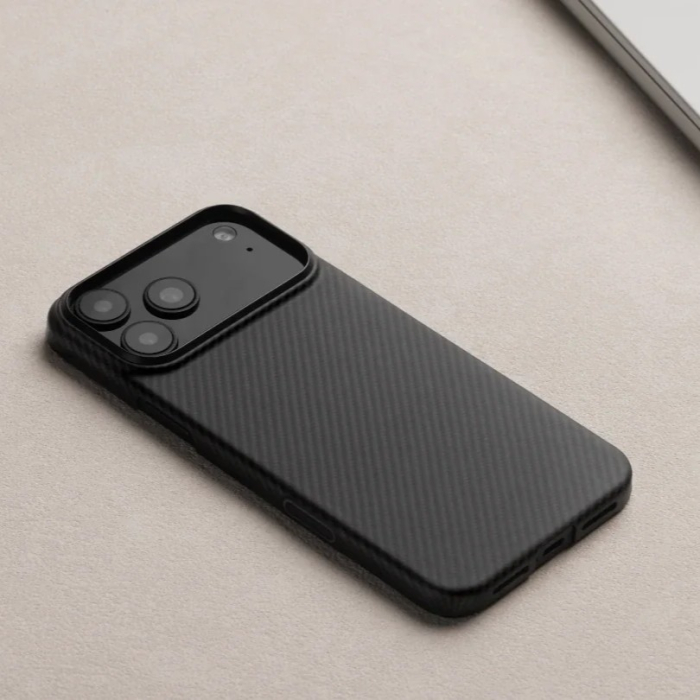 Husa MagEZ 7 Pitaka iPhone 17 Pro Max, Aramida 600D, Negru/Gri, PitaTap™, MagSafe, Ultra Slim [5]