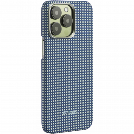 Husa MagEZ 5 Pitaka Ocean, Aramida 600D iPhone 15 Pro, Albastru/Alb, MagSafe, Ultra Slim [2]