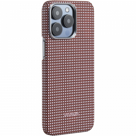 Husa MagEZ 5 Pitaka Bonfire, Aramida 600D iPhone 15 Pro, Rosu/Alb, MagSafe, Ultra Slim [2]