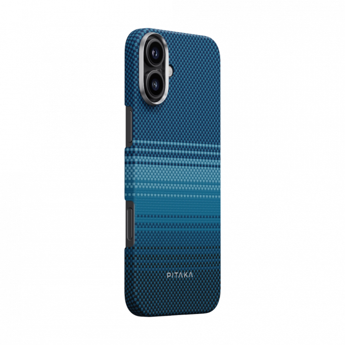 Husa MagEZ 5 Pitaka Moonrise, Aramida iPhone 16, Albastru, MagSafe, Ultra Slim [3]