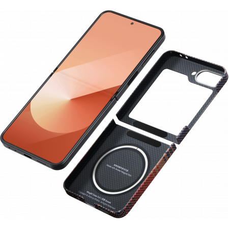 Husa MagEZ 5 Pitaka Sunset, Aramida Samsung Z Flip 6, Maro, Ultra Slim [6]