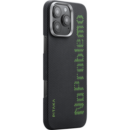 Husa MagEZ 5 Pitaka NoProblemo Luminoasa, Aramida 600D iPhone 16 Pro, Negru/Gri, MagSafe, Ultra Slim [6]