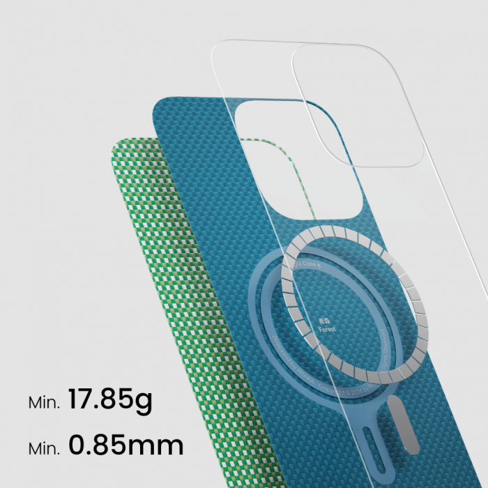 Husa MagEZ 5 Forest Green, Aramida iPhone 16 Pro, Verde, MagSafe, Ultra Slim [9]